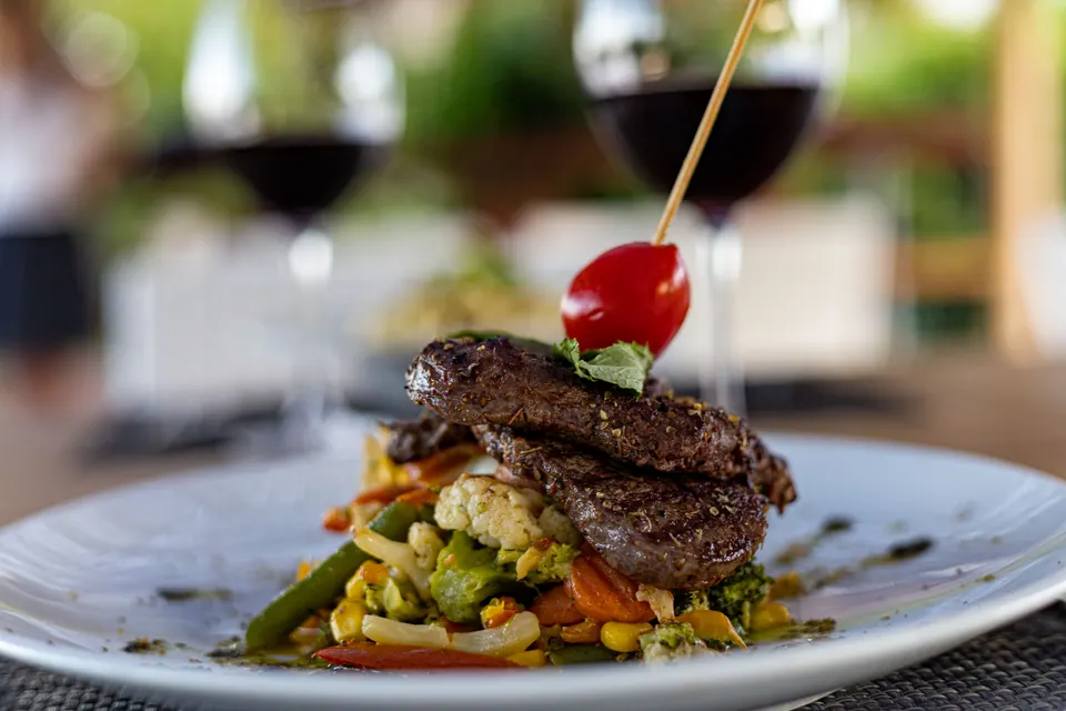 Restoran menüsü için et yemeği yemek fotoğrafı